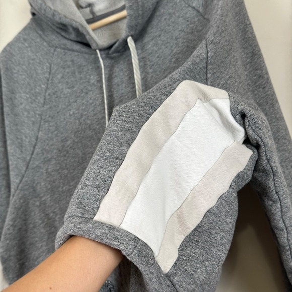 Vuori Sweatshirt Women L French Terry Pullover Hoodie Oversized Boxy Gray VW281 - Picture 4 of 11